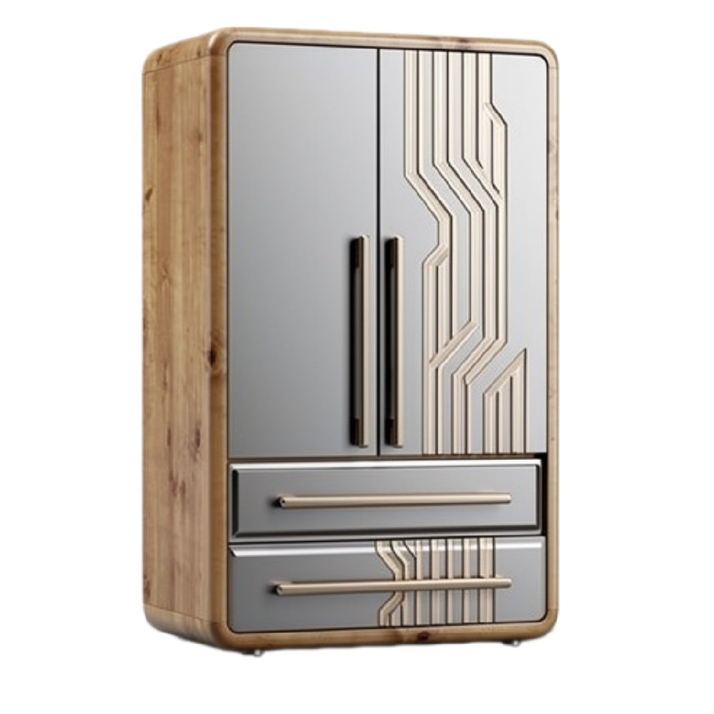 Moderne kast met houten afwerking en strakke lijnen