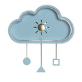 Nieuwe Titel: "Blauwe Wolk Decoratie met Zon en Geometrische Vormen"